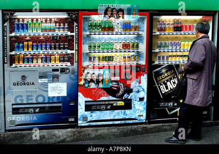 Giappone giapponese Tokyo macchina distributrice di bevande di strada Foto Stock