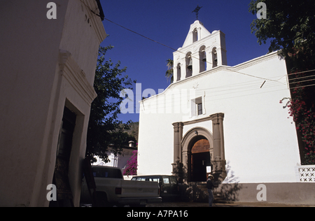 Messico Stato di Chihuahua la chiesa di Batopilas nel Canyon di rame Foto Stock