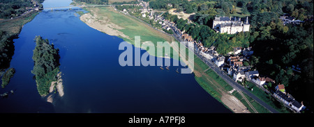 Francia, Loir-et-Cher (vista aerea) di Chaumont-sur-Loire castello e borgo (i castelli della Valle della Loira) Foto Stock