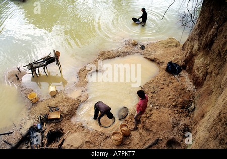 Venezuela, Santa Elena de Uairen, diamond-digger Foto Stock