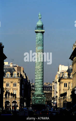 Francia, Parigi, Colonna Vendome sulla Place Vendome Foto Stock