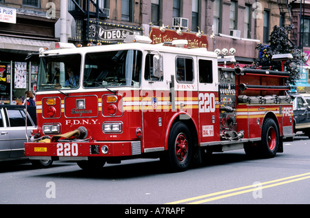 Stati Uniti, New York, Brooklyn, camion dei pompieri Foto Stock
