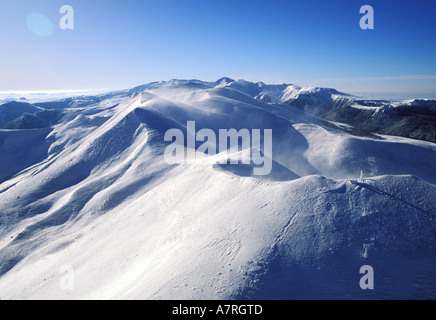 Francia, Puy-de-Dome (63), il massiccio del Sancy, croix-morand pass (vista aerea) Foto Stock