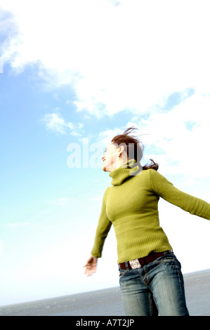 Donna matura sorridente Foto Stock