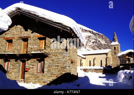 Francia, Savoie, Bonneval sur Arc, il villaggio più alto della Haute Maurienne (altitudine di 6 069,55 ft) Foto Stock