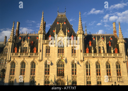 Basso angolo vista della Corte Provinciale edificio, Bruges, Belgio Foto Stock