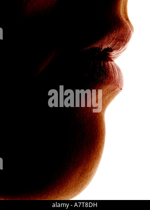 Close-up di donna di labbra Foto Stock