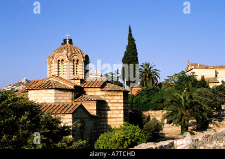La Grecia, Atene, il XI secolo la chiesa dei Santi Apostoli nell'antica agorà Foto Stock