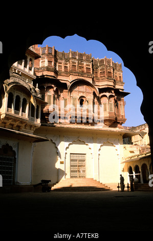 India Rajasthan, Jodhpur, Forte Mehrangarh Foto Stock