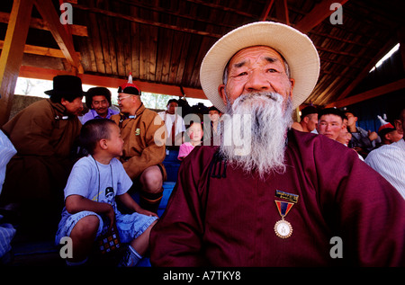 Mongolia, provincia Arkhangai, Tsetserleg, Naadam festival Foto Stock