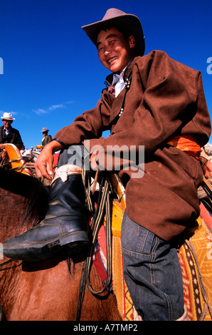 Mongolia, provincia Arkhangai, Tsetserleg, Naadam festival Foto Stock