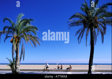 Spagna, Valencia, spiaggia di Malvarrosa Foto Stock