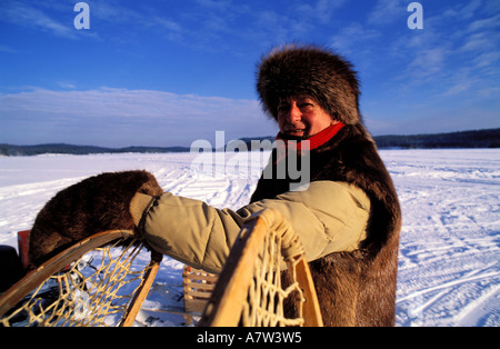 Canada, Provincia di Quebec, Aime Audry, cacciatore di animali da pelliccia del campo Vignerod Foto Stock