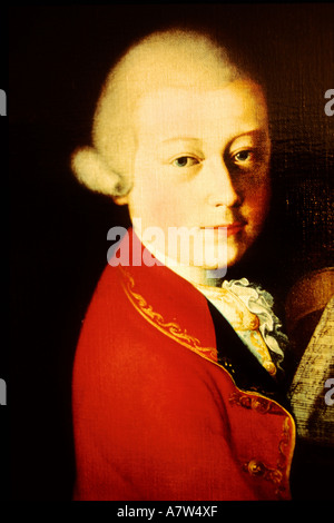 Austria, Salisburgo, ritratto di Mozart Foto Stock