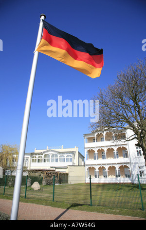 Il tedesco bandiera nazionale, Germania, Ruegen Foto Stock