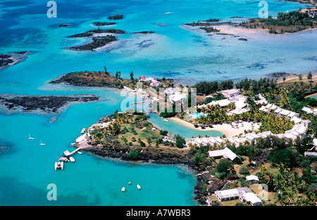 Isola Maurizio, Costa Occidentale (vista aerea) del Paradise Cove Hotel Foto Stock