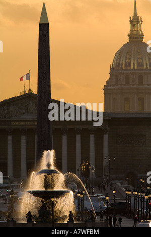 Place de la Concorde Assemblee Nationale Hotel des Invalides Parigi Francia Foto Stock