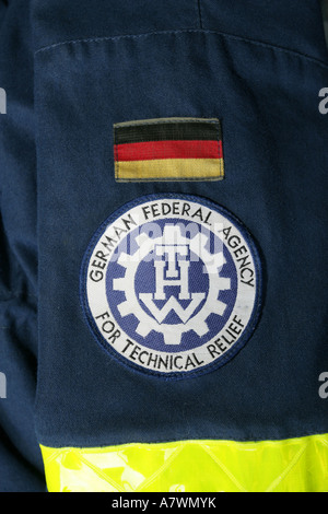 Emblema della protezione civile del team 'Technisches Hilfswerk' Foto Stock