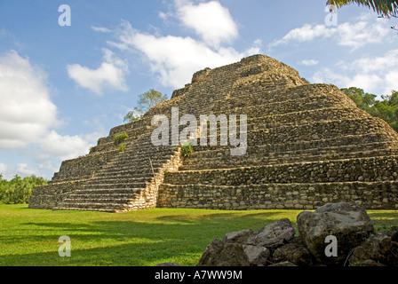 Costa Maya Messico Chacchoben tempio Maya edificio piramidale 24 Foto Stock