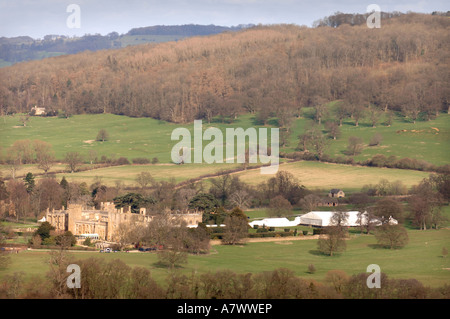 Il Castello di Sudeley durante PREPERATIONS PER LE NOZZE DI attrice Elizabeth Hurley Foto Stock