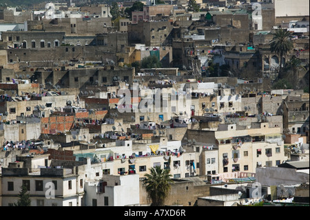 Il Marocco, Fes: Fes el Bali (vecchio FES), vista dal Palais Jamai Hotel Foto Stock