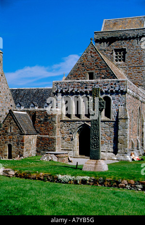 Europa, Regno Unito, Scozia, Isola di Iona. Storico Abbazia di Iona c. 600 - 1200 D.C. Foto Stock