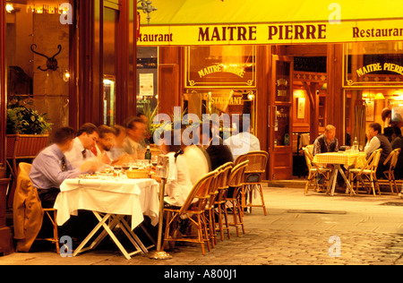 Francia, Rhone, Lione, famoso bouchons o piccoli caffè in Rue Merciere Foto Stock
