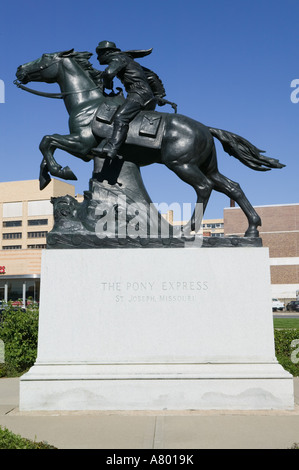 Stati Uniti d'America, Missouri, San Giuseppe, Pony Express Memorial commemorando il primo Pony Express servizio di messaggio Foto Stock