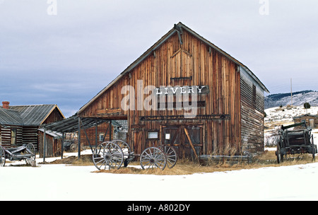 Nord America, USA, Montana. Nevada City, una città fantasma. Foto Stock