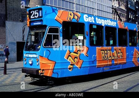 Paesi Bassi Olanda Settentrionale Provincia, Amsterdam, tram lungo Rokin Foto Stock