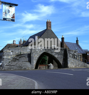 Il XIV secolo Trinità Bridge a Crowland in Lincolnshire Inghilterra Foto Stock