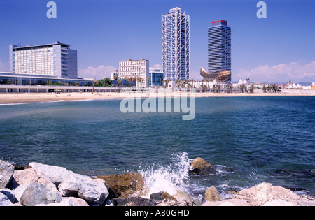 In Spagna, in Catalogna, Barcellona, Barceloneta Beach Foto Stock