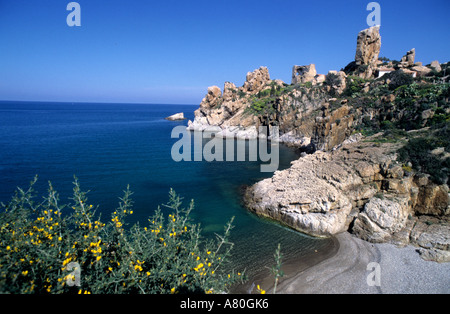 L'Italia, sicilia, Caldura Cape vicino a Cefalu Foto Stock