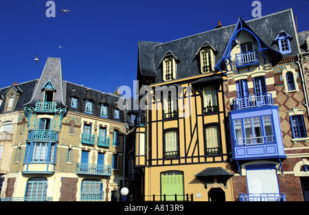 Francia, Somme, meri les Bains fronte mare ville della fine del XIX secolo Foto Stock