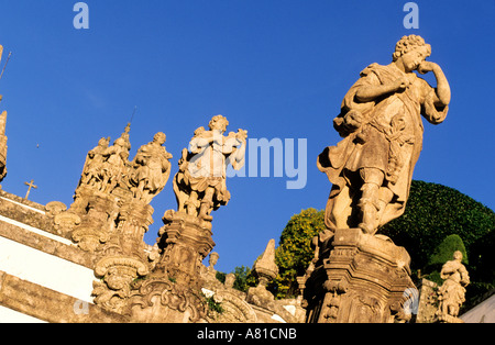 Il Portogallo, Costa Verde, Braga, Bom Jesus scalinata Foto Stock