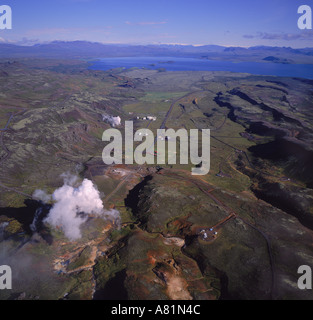 Nesjavellir centrale geotermica a sud dell'Islanda Foto Stock