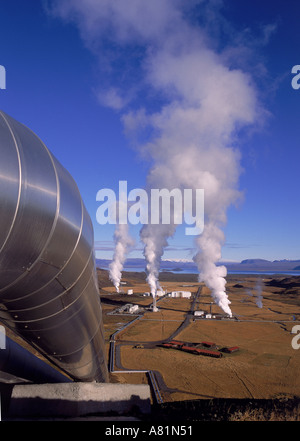 Nesjavellir centrale geotermica a sud dell'Islanda Foto Stock