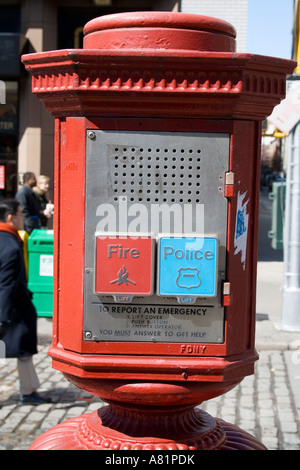 Fuoco e forze di polizia relazione di emergenza Box New York City Foto Stock