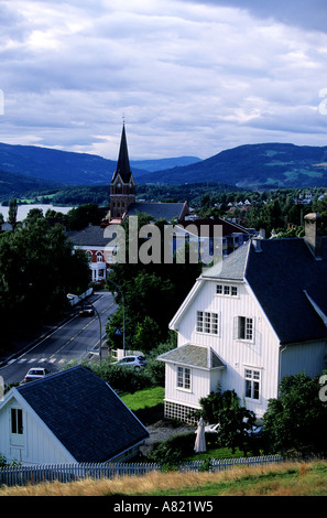 Norvegia, contea di Oppland, Lillehammer, città olimpica nel 1994 Foto Stock