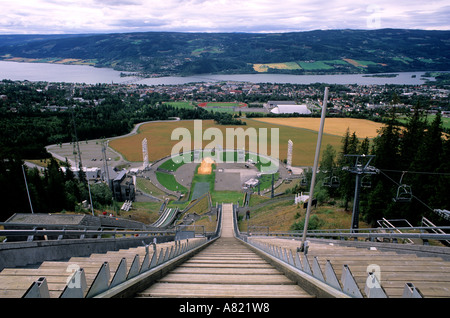 Norvegia, contea di Oppland, Lillehammer, Stadio Olimpico di 1994 giochi olimpici, salto con gli sci Foto Stock