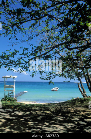 San San Beach, costa nord est della Giamaica Foto Stock