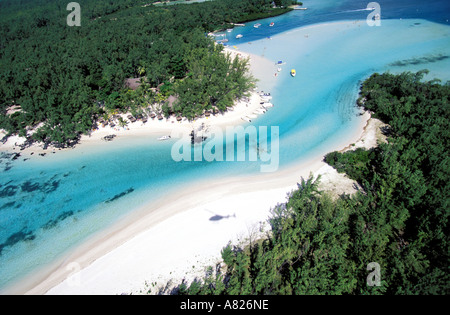 Maurizio, Ile aux Cerfs, east coast (vista aerea) Foto Stock