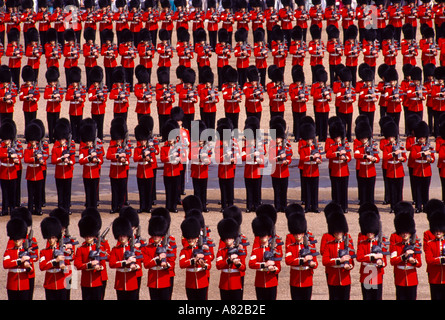 Trooping la cerimonia di colore la sfilata di fronte alla regina si svolge nel mese di giugno di ogni anno a Londra Foto Stock