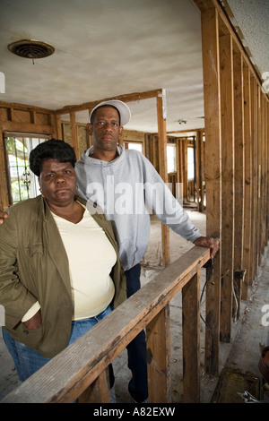 Home danneggiato dall'uragano Katrina Foto Stock