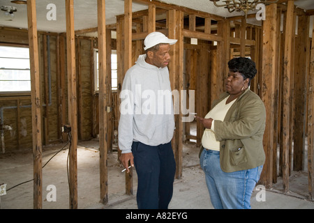 Home danneggiato dall'uragano Katrina Foto Stock