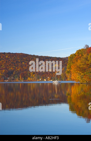 Lago Waramaug, Connecticut, New England, STATI UNITI D'AMERICA Foto Stock