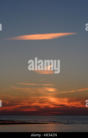 Tramonto sul mare, Normandia Francia Foto Stock