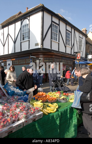 Saturday Market St Albans Hertfordshire Foto Stock