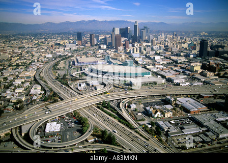 Vista aerea del centro cittadino di Los Angeles in California Foto Stock