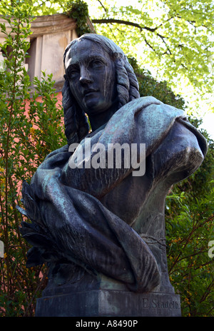 Un busto di Annette von Droste Hülshoff, uno della Germania s più famosi poeti Foto Stock